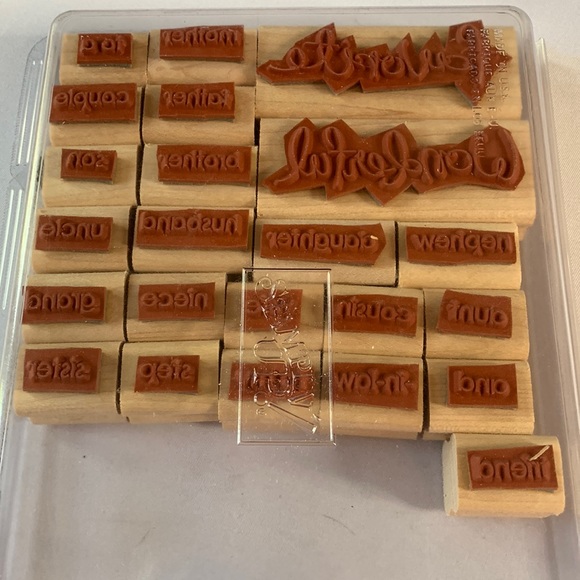 Stampin' Up WONDERFUL FAVORITES Mounted Wood Stamp Set RETIRED - Picture 2 of 3